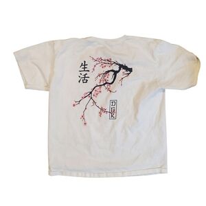 DGK White Tee with Cherry Blossom Design